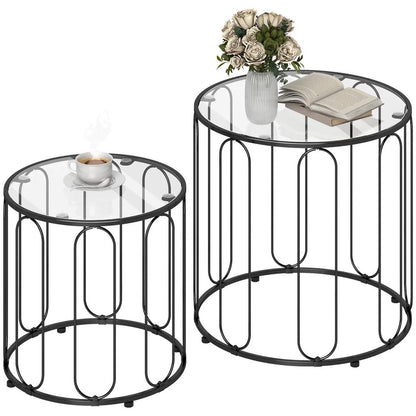 HOMCOM Elliptical Cut-Out Nesting Tables Additional View 11