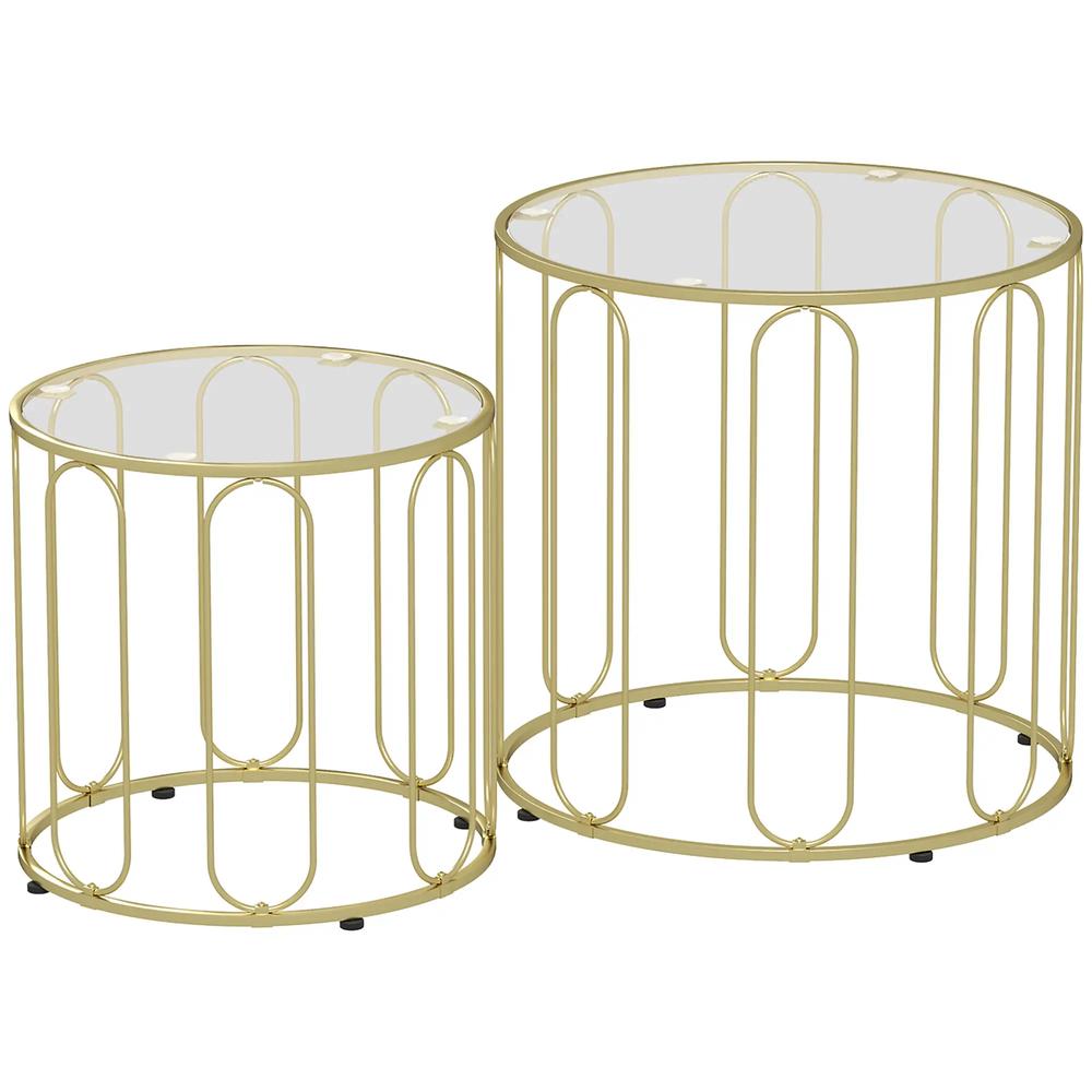 HOMCOM Elliptical Cut-Out Nesting Tables Additional View 12