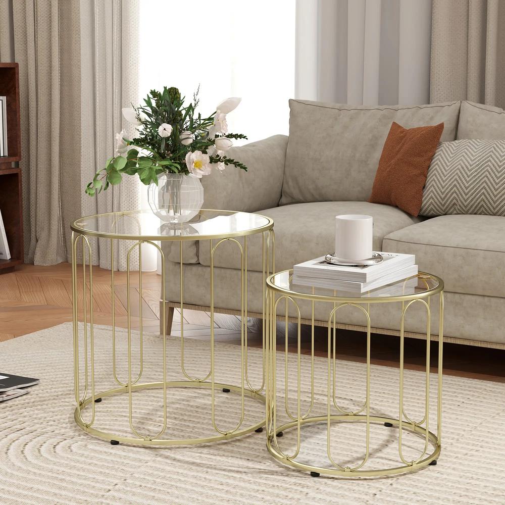 HOMCOM Elliptical Cut-Out Nesting Tables Additional View 13
