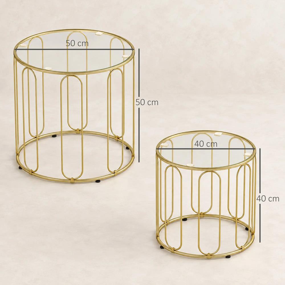 HOMCOM Elliptical Cut-Out Nesting Tables Additional View 14