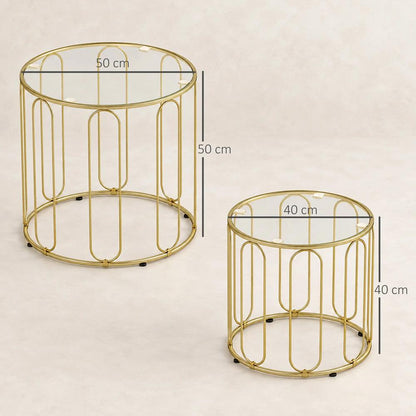 HOMCOM Elliptical Cut-Out Nesting Tables Additional View 14