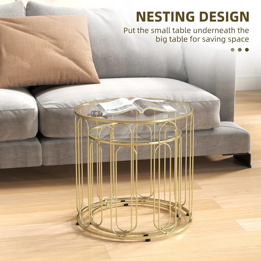 HOMCOM Elliptical Cut-Out Nesting Tables Additional View 15