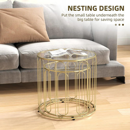 HOMCOM Elliptical Cut-Out Nesting Tables Additional View 15