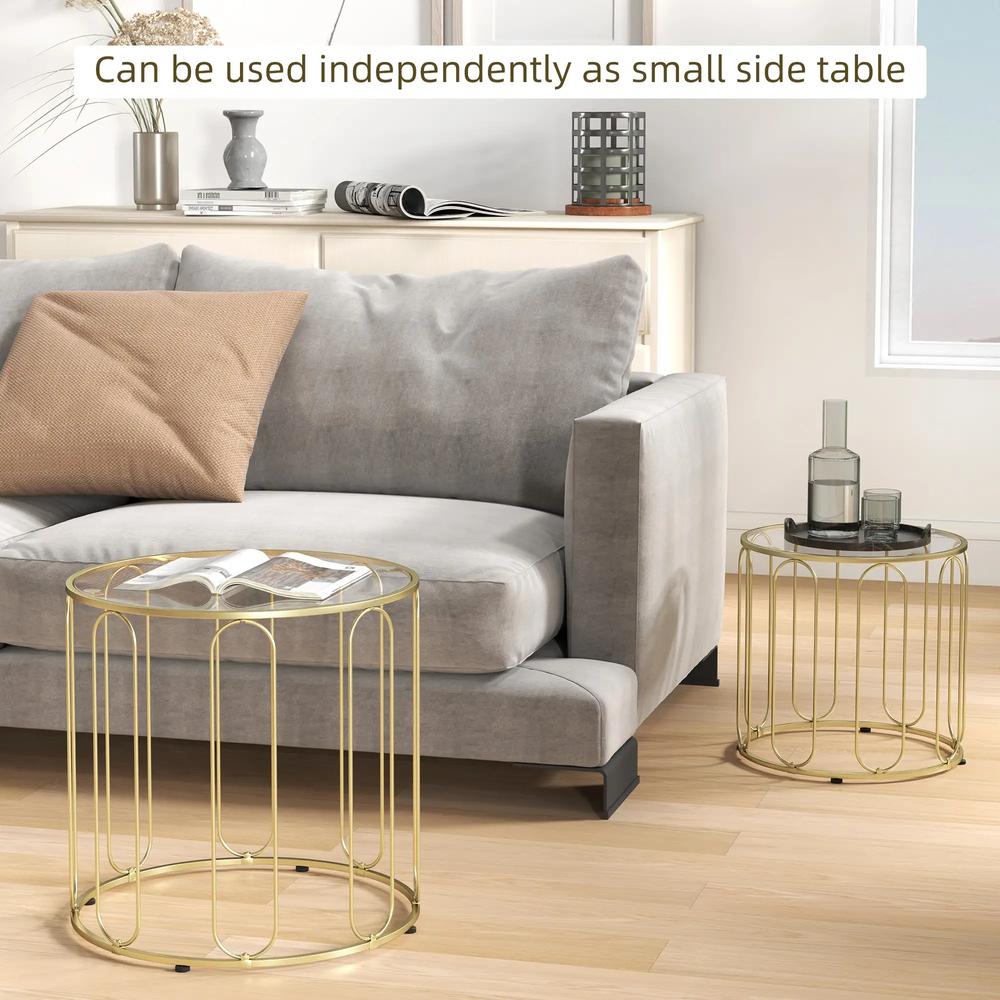 HOMCOM Elliptical Cut-Out Nesting Tables Additional View 16