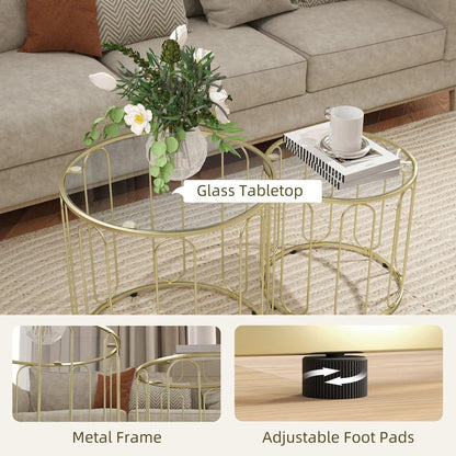 HOMCOM Elliptical Cut-Out Nesting Tables Additional View 17