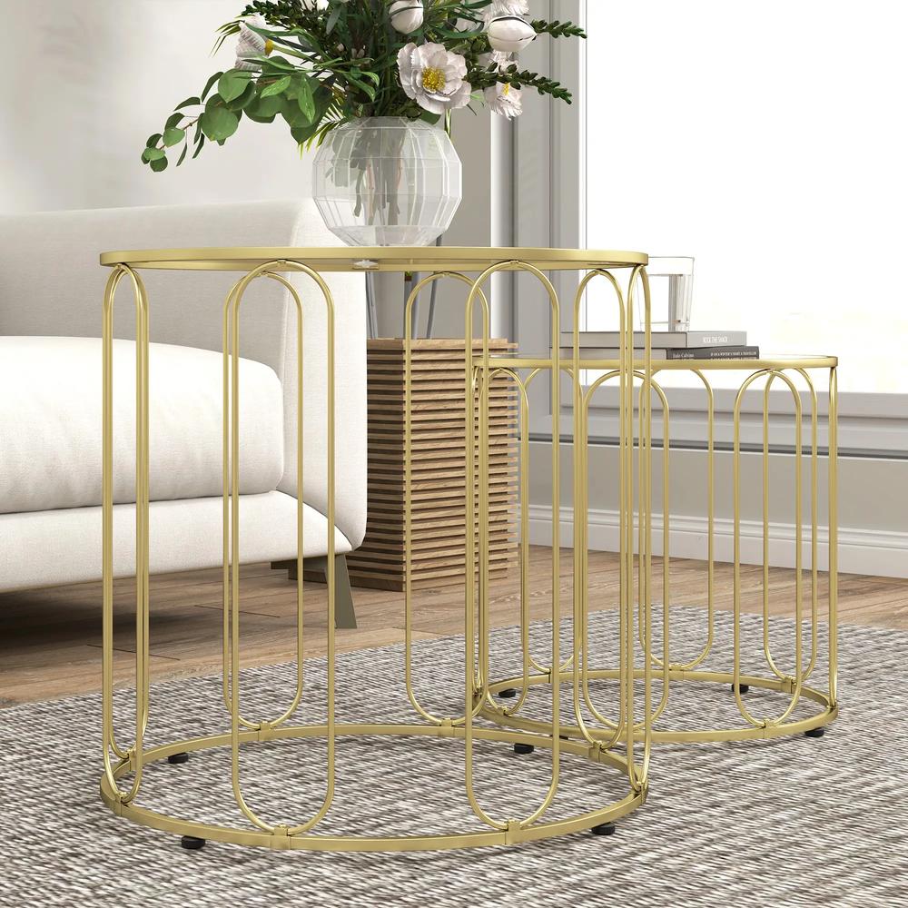 HOMCOM Elliptical Cut-Out Nesting Tables Additional View 19