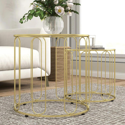 HOMCOM Elliptical Cut-Out Nesting Tables Additional View 19