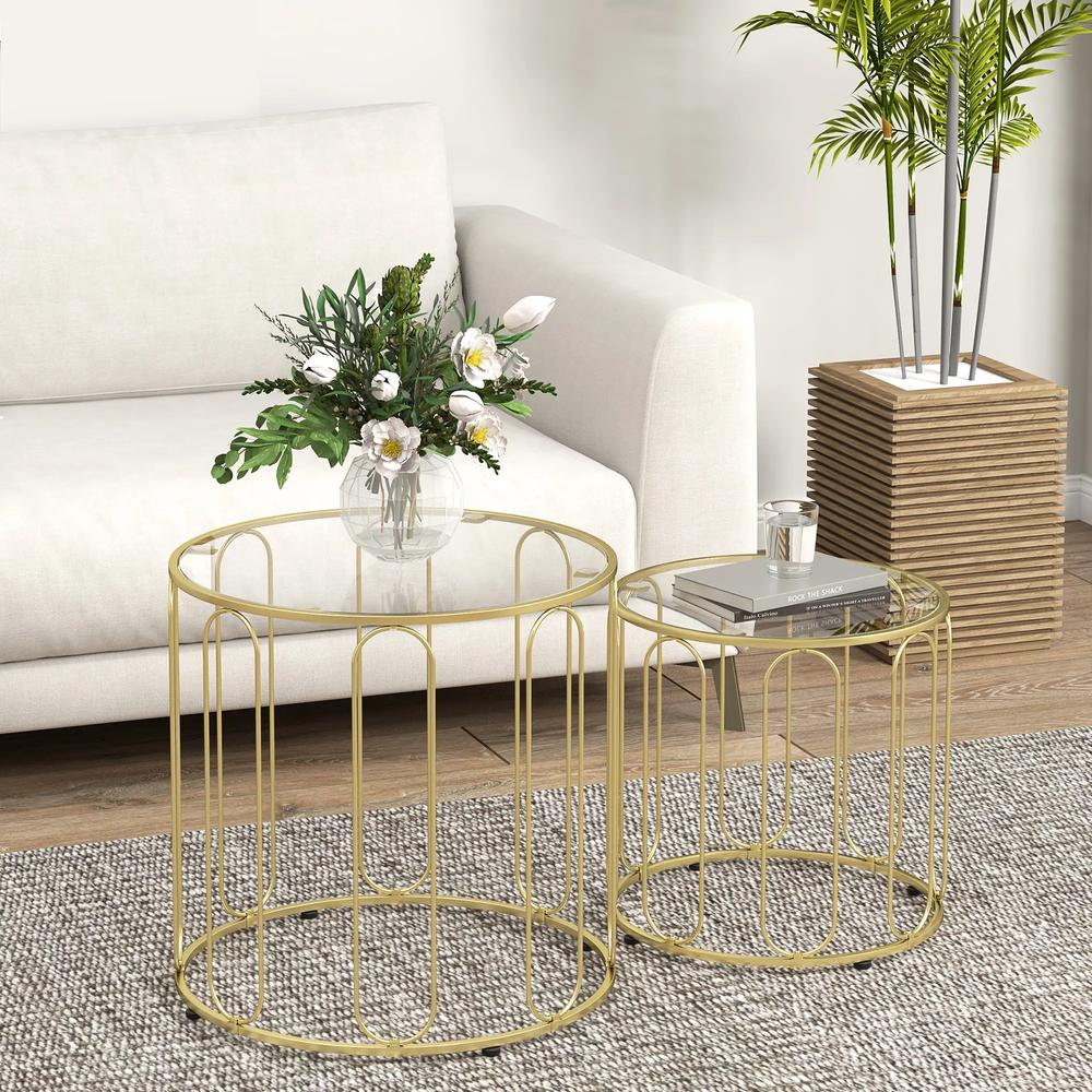 HOMCOM Elliptical Cut-Out Nesting Tables Additional View 20