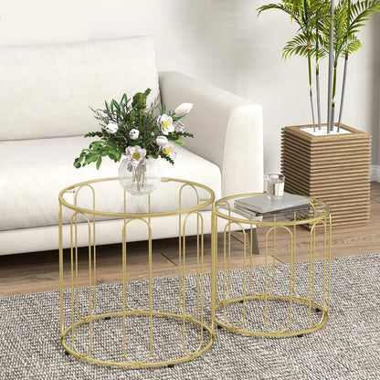 HOMCOM Elliptical Cut-Out Nesting Tables Additional View 20