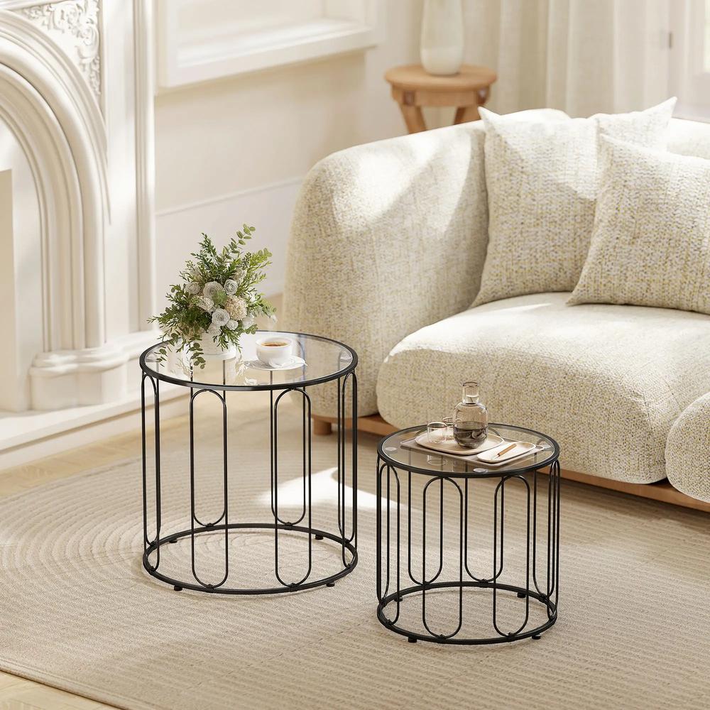 HOMCOM Elliptical Cut-Out Nesting Tables Additional View 2