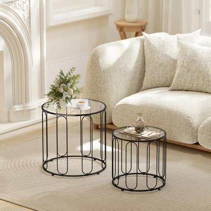HOMCOM Elliptical Cut-Out Nesting Tables Additional View 2