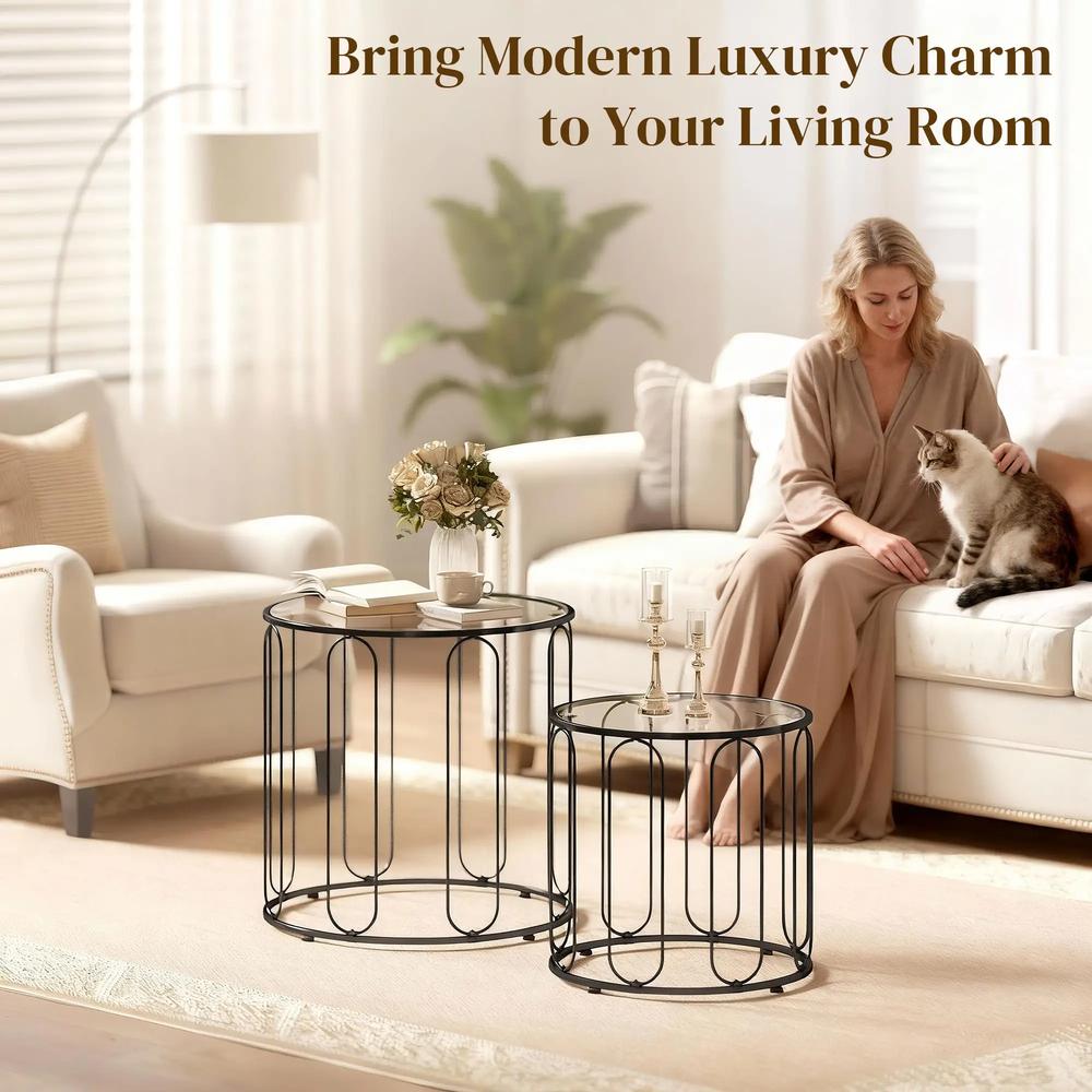 HOMCOM Elliptical Cut-Out Nesting Tables Additional View 5