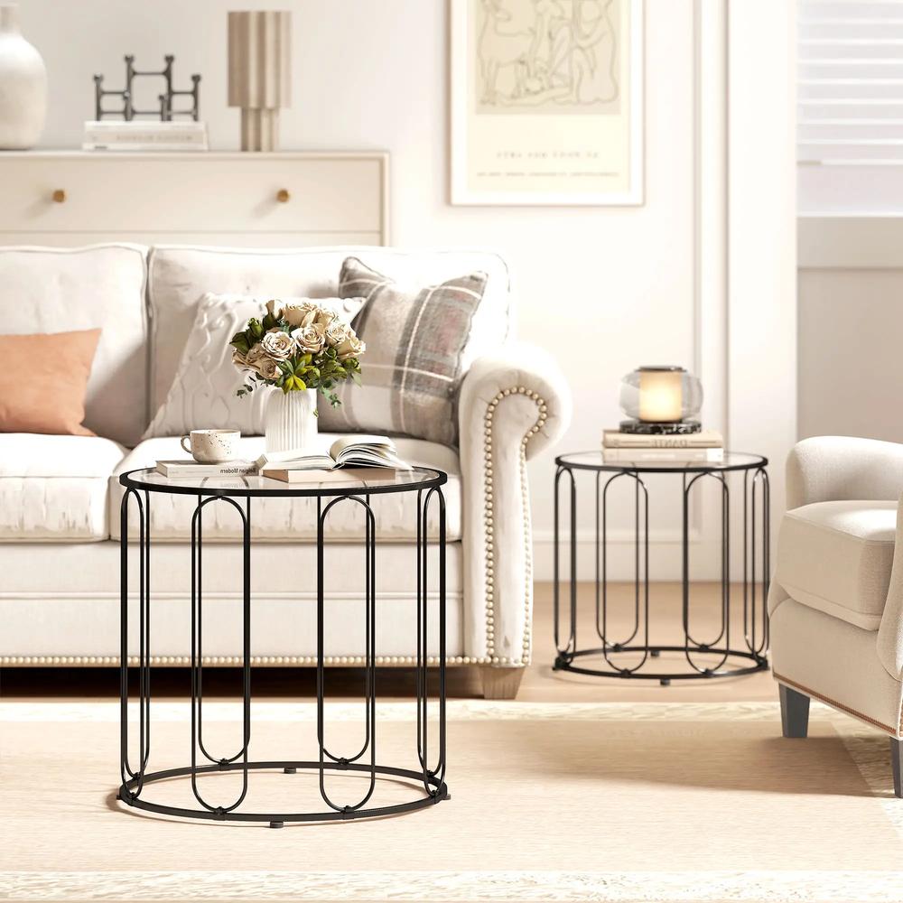 HOMCOM Elliptical Cut-Out Nesting Tables Additional View 7