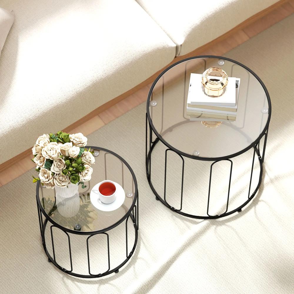 HOMCOM Elliptical Cut-Out Nesting Tables Additional View 8