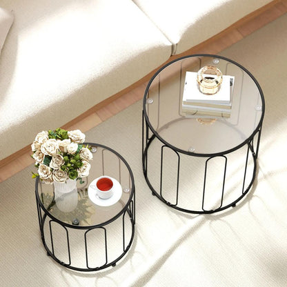 HOMCOM Elliptical Cut-Out Nesting Tables Additional View 8