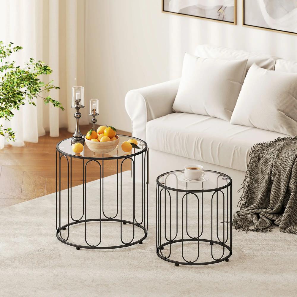 HOMCOM Elliptical Cut-Out Nesting Tables Additional View 10