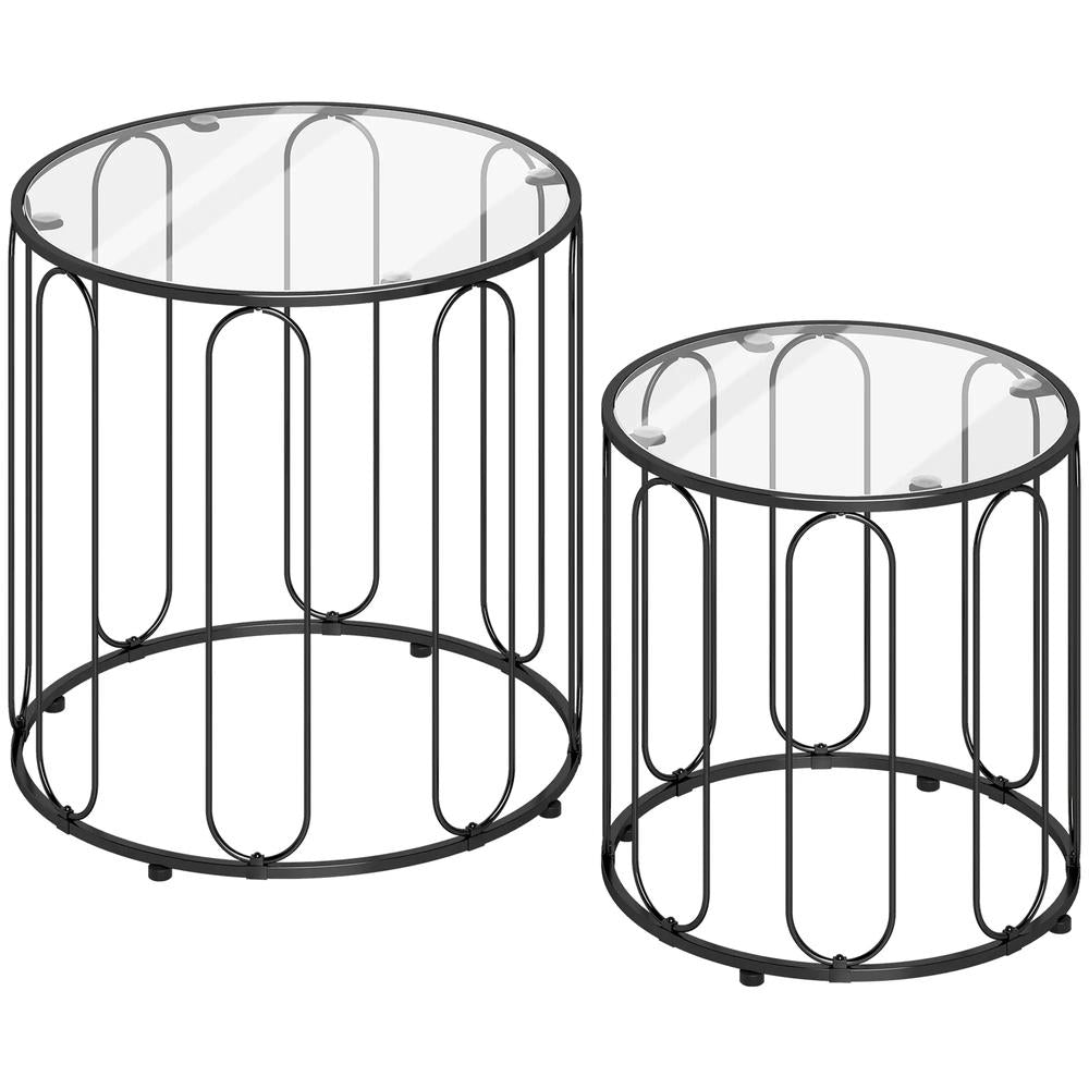 HOMCOM Elliptical Cut-Out Nesting Tables
