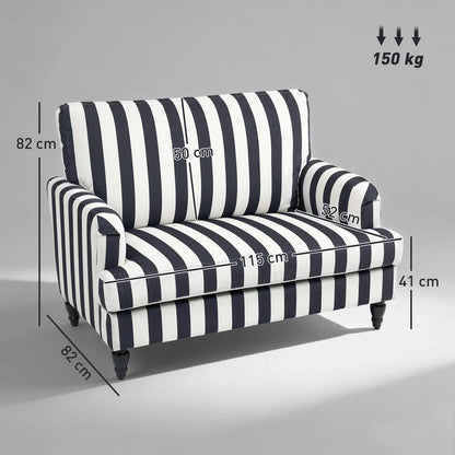 HOMCOM Modern Cuddle Chair, Velvet Single Sofa Armchair with Stripe, Turned Legs and Wide Seat, Upholstered Snuggle Chair for Living Room, Bedroom Additional View 14