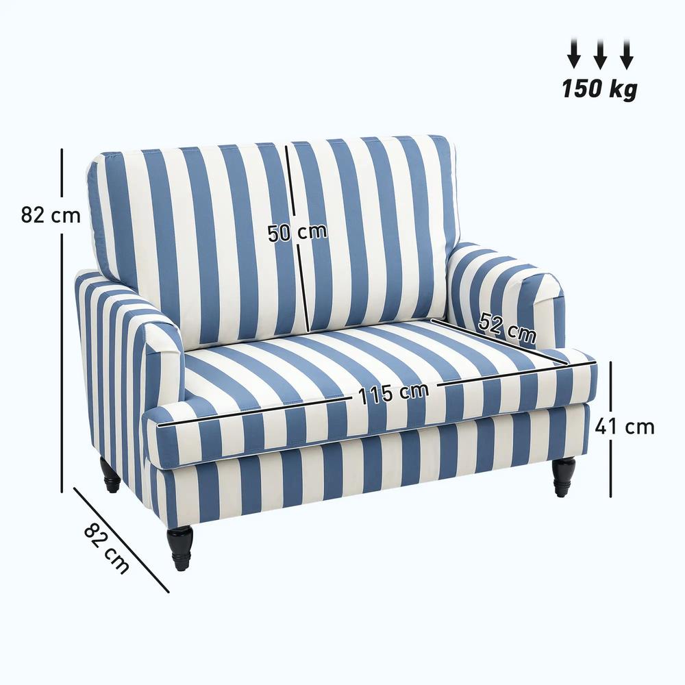 HOMCOM Modern Cuddle Chair, Velvet Single Sofa Armchair with Stripe, Turned Legs and Wide Seat, Upholstered Snuggle Chair for Living Room, Bedroom Additional View 3