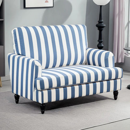 HOMCOM Modern Cuddle Chair, Velvet Single Sofa Armchair with Stripe, Turned Legs and Wide Seat, Upholstered Snuggle Chair for Living Room, Bedroom Additional View 10