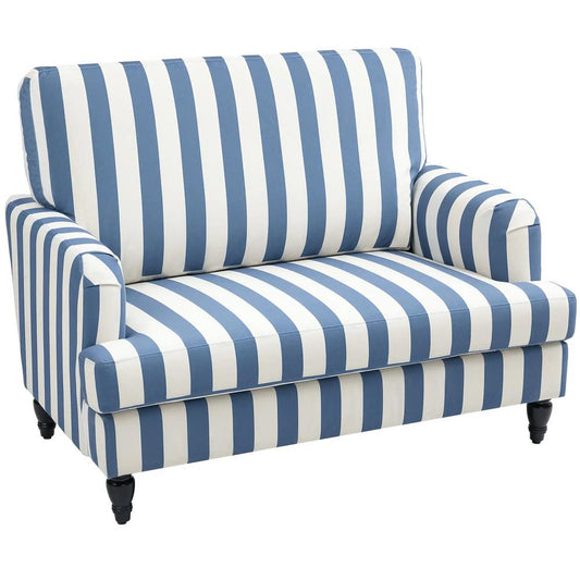 HOMCOM Modern Cuddle Chair, Velvet Single Sofa Armchair with Stripe, Turned Legs and Wide Seat, Upholstered Snuggle Chair for Living Room, Bedroom