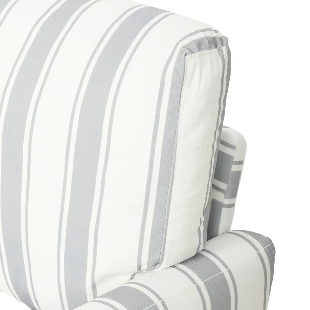 HOMCOM Velvet Single Sofa Armchair, Modern Accent Chair with Stripes, Turned Legs and Wide Seat, Grey Additional View 10
