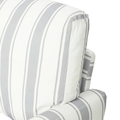 HOMCOM Velvet Single Sofa Armchair, Modern Accent Chair with Stripes, Turned Legs and Wide Seat, Grey Additional View 10