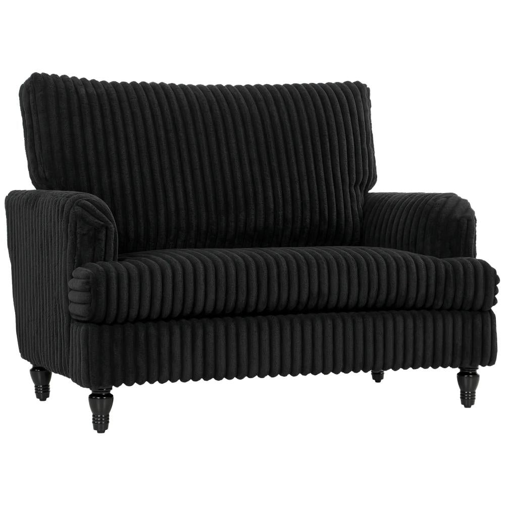 HOMCOM Corduroy Single Sofa Armchair, Modern Accent Chair with Stripes, Turned Legs and Wide Seat Additional View 13