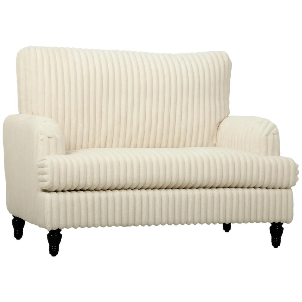 HOMCOM Corduroy Single Sofa Armchair, Modern Accent Chair with Stripes, Turned Legs and Wide Seat Additional View 14