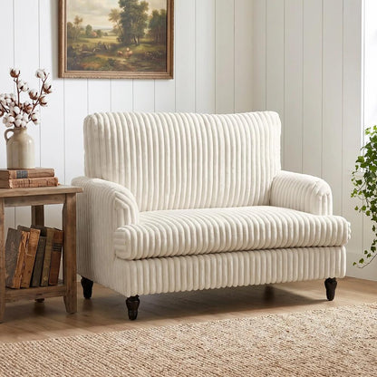 HOMCOM Corduroy Single Sofa Armchair, Modern Accent Chair with Stripes, Turned Legs and Wide Seat Additional View 20