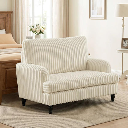 HOMCOM Corduroy Single Sofa Armchair, Modern Accent Chair with Stripes, Turned Legs and Wide Seat Additional View 25
