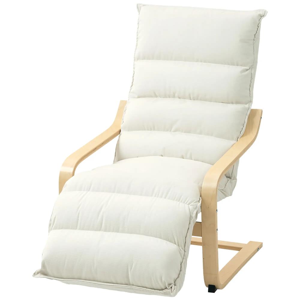 HOMCOM Curved Wooden Accent Chair, with Adjustable Footrest Additional View 11