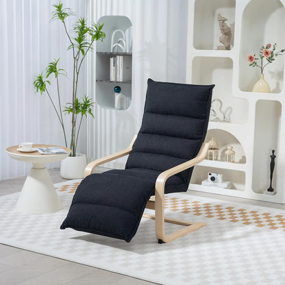 HOMCOM Curved Wooden Accent Chair, with Adjustable Footrest Additional View 13