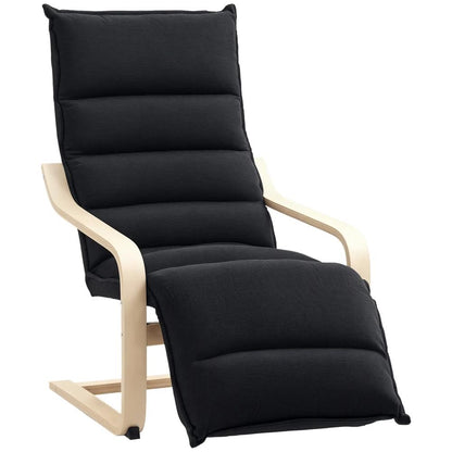 HOMCOM Curved Wooden Accent Chair, with Adjustable Footrest Additional View 21