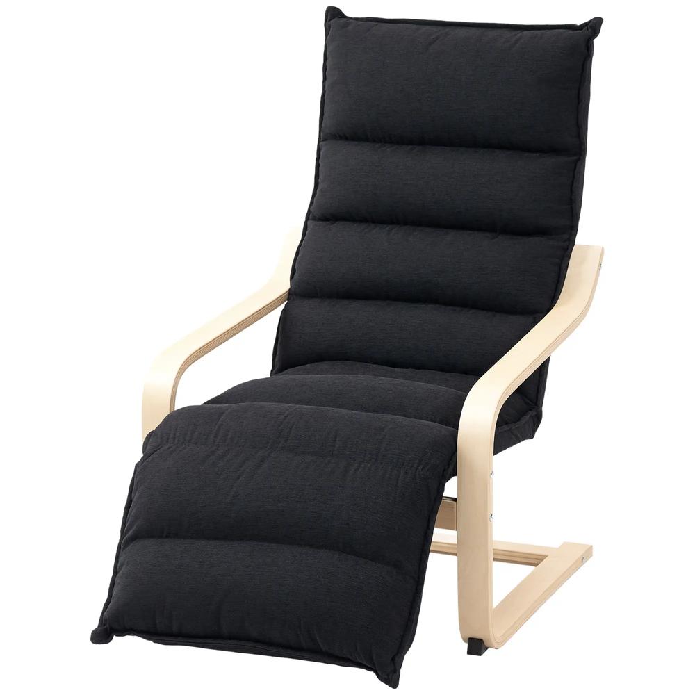 HOMCOM Curved Wooden Accent Chair, with Adjustable Footrest Additional View 22