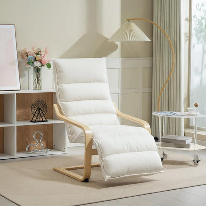 HOMCOM Curved Wooden Accent Chair, with Adjustable Footrest Additional View 10