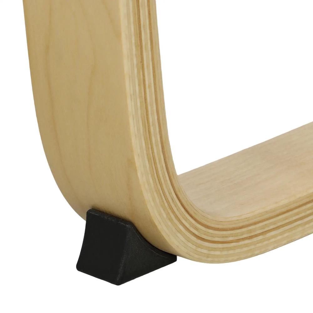 HOMCOM Curved Wooden Accent Chair, Armchair with Adjustable Footrest, Light Brown Additional View 11