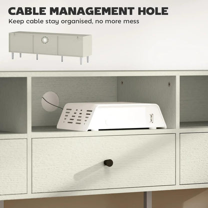 HOMCOM Multi-Storage Minimal TV Stand - Cream White Additional View 5