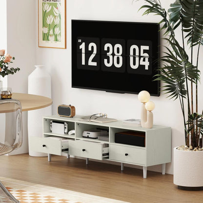 HOMCOM Multi-Storage Minimal TV Stand - Cream White Additional View 7