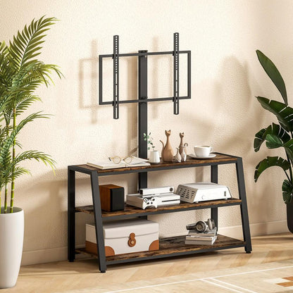 HOMCOM Industrial-Style TV Stand, with 35&deg; Swivel Bracket - Dark Brown Additional View 9