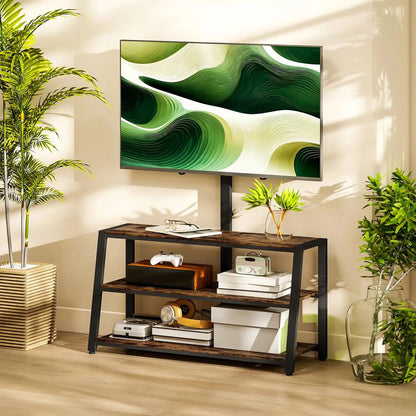 HOMCOM Industrial-Style TV Stand, with 35&deg; Swivel Bracket - Dark Brown Additional View 10