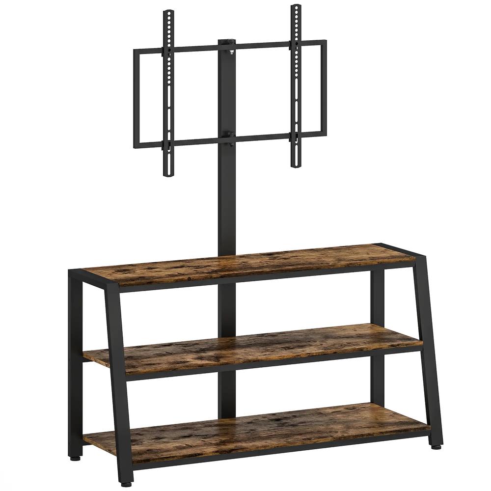HOMCOM Industrial-Style TV Stand, with 35&deg; Swivel Bracket - Dark Brown