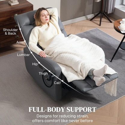 HOMCOM Electric Recliner Armchair with USB + Type C Charge Port, Phone Holder, PU Leather Reclining Chair with Adjustable Leg Rest, Recliner Chair for Home Living Room Theater Additional View 7