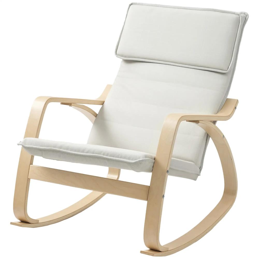HOMCOM Comfortable Relax Rocking Chair, Upholstered Lounge Chair Recliner with High Back and Headrest for Living Room, Bedroom Additional View 11
