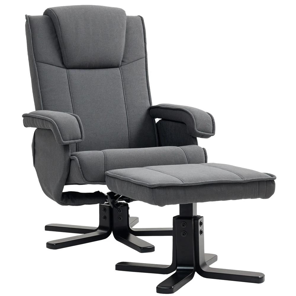 HOMCOM Swivel Recliner Chair with Footstool Additional View 12