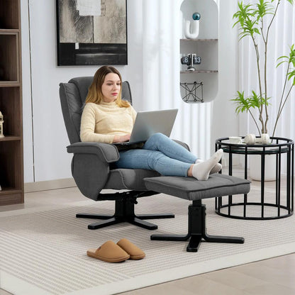 HOMCOM Swivel Recliner Chair with Footstool Additional View 13