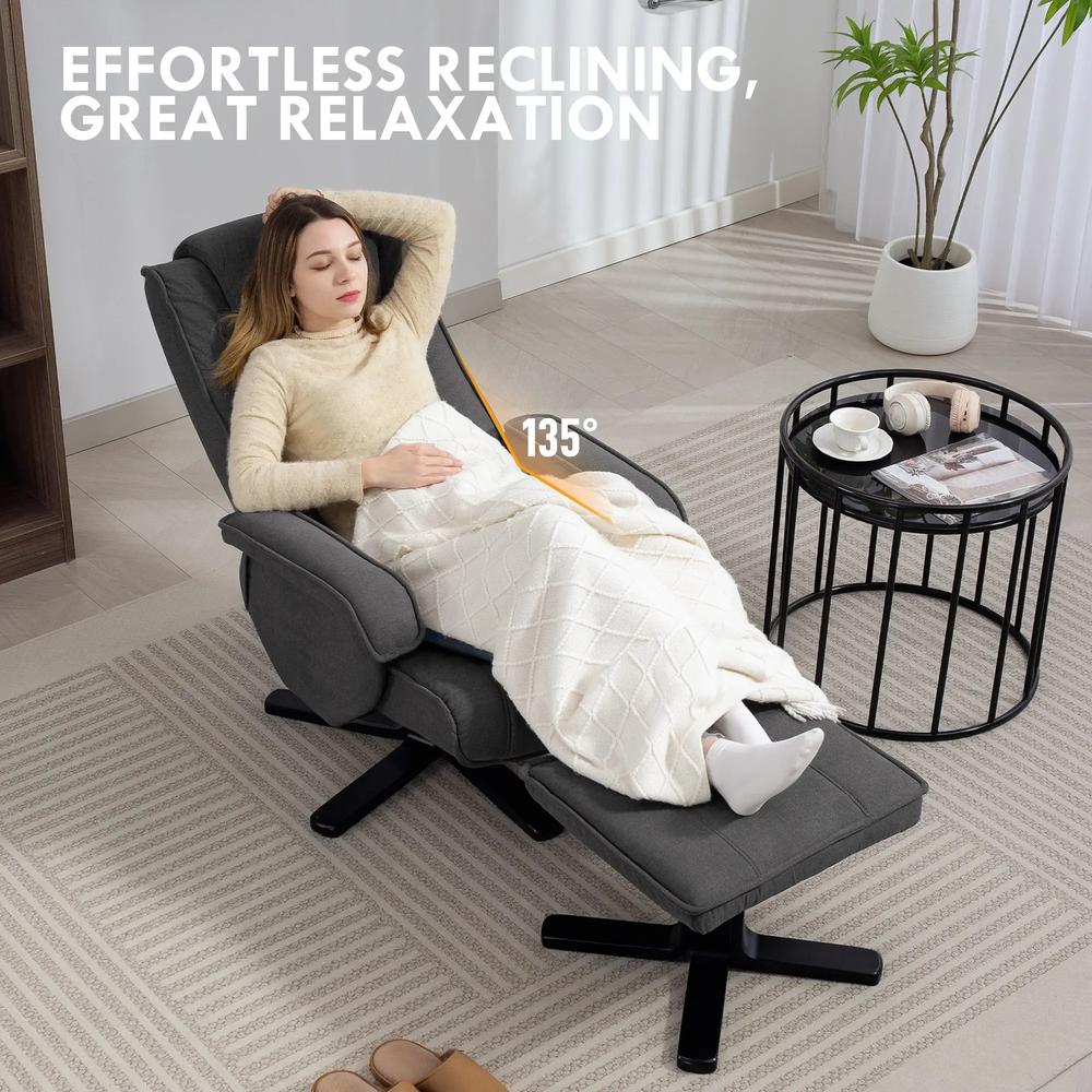 HOMCOM Swivel Recliner Chair with Footstool Additional View 15