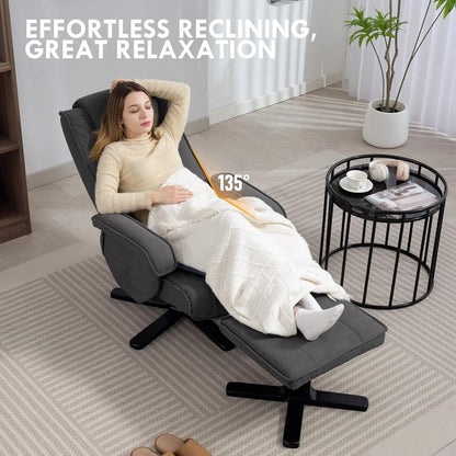 HOMCOM Swivel Recliner Chair with Footstool Additional View 15