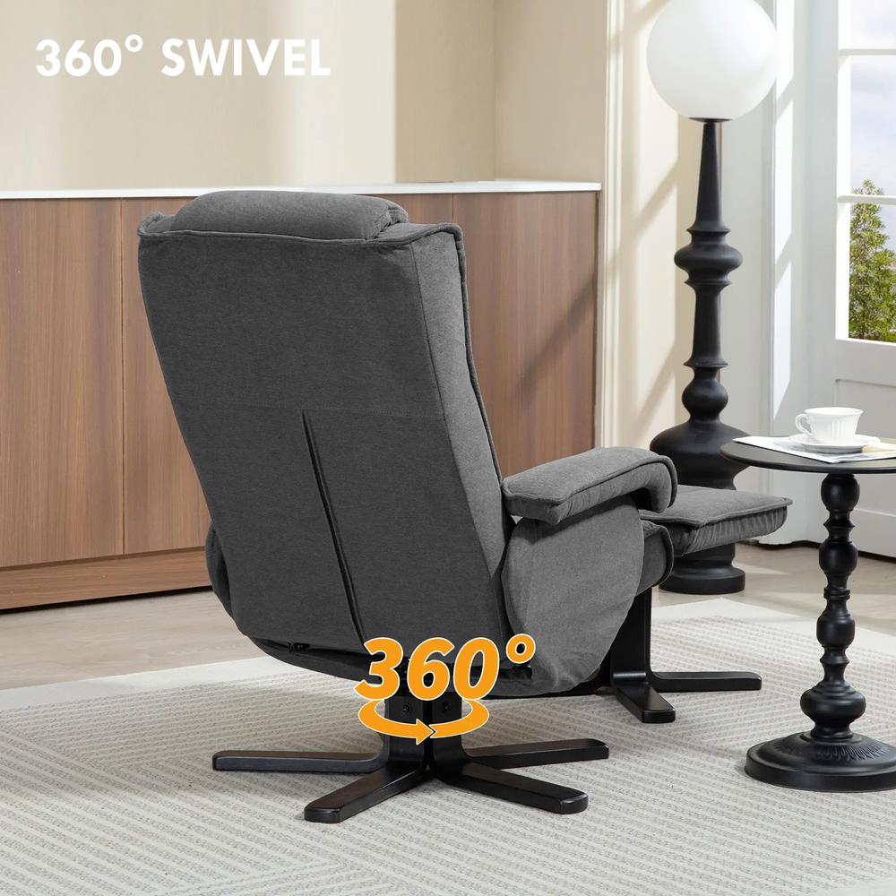 HOMCOM Swivel Recliner Chair with Footstool Additional View 16
