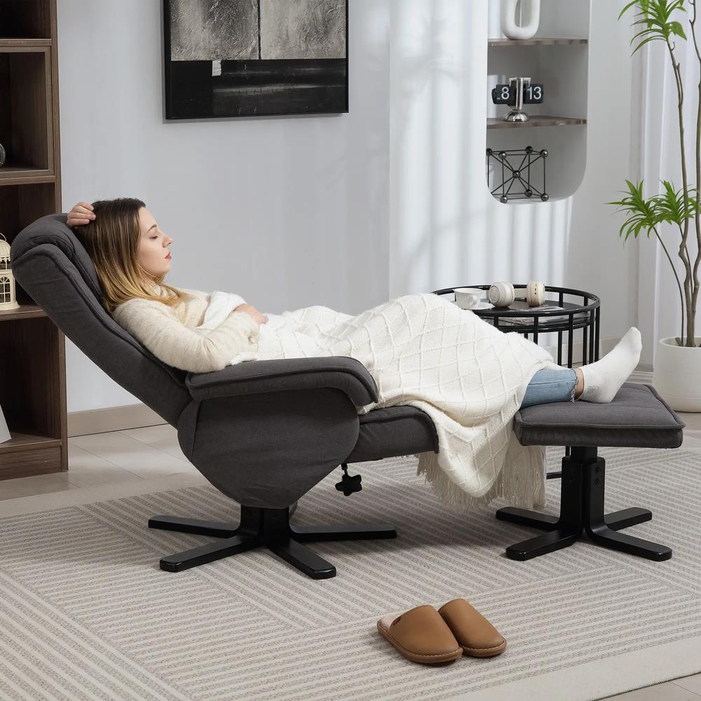 HOMCOM Swivel Recliner Chair with Footstool Additional View 18